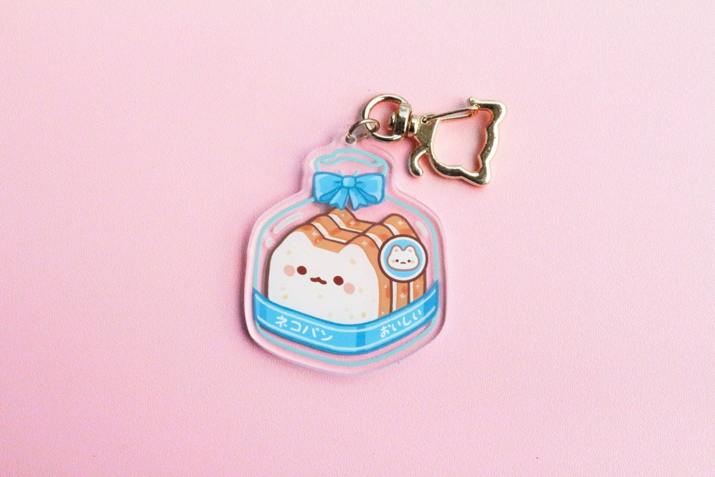 White Bread Kitty - One Sided Acrylic Keychain