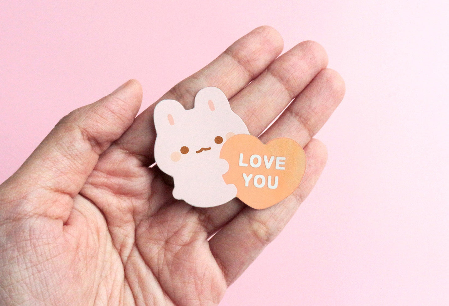 Bunny Loves You - Holographic Vinyl Sticker