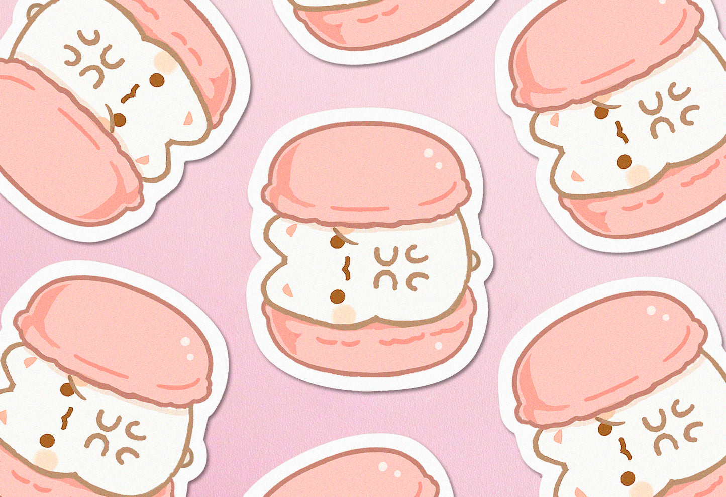 Pink Macaroon Kitty - Vinyl Sticker