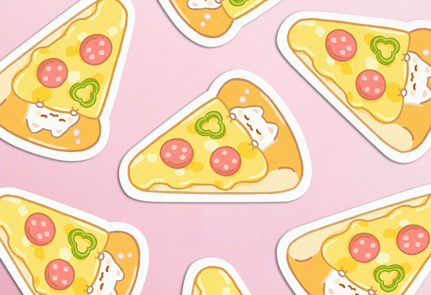 Pizza Bed Kitty - Vinyl Sticker