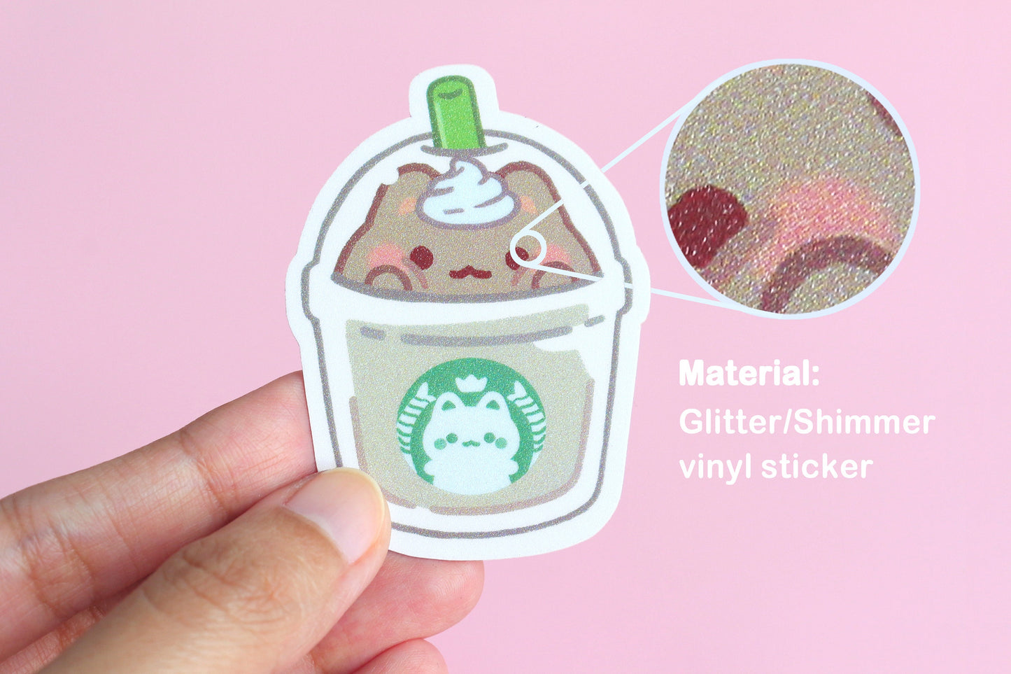 Pink Macaroon Kitty - Vinyl Sticker