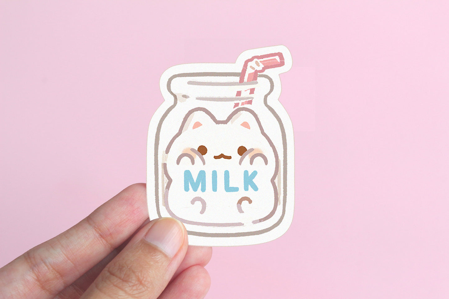 Milk Bottle Kitty - Vinyl Sticker