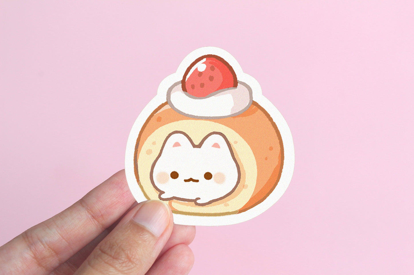 Roll Cake Kitty - Vinyl Sticker