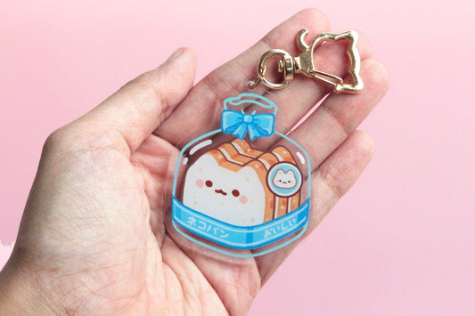 White Bread Kitty - One Sided Acrylic Keychain