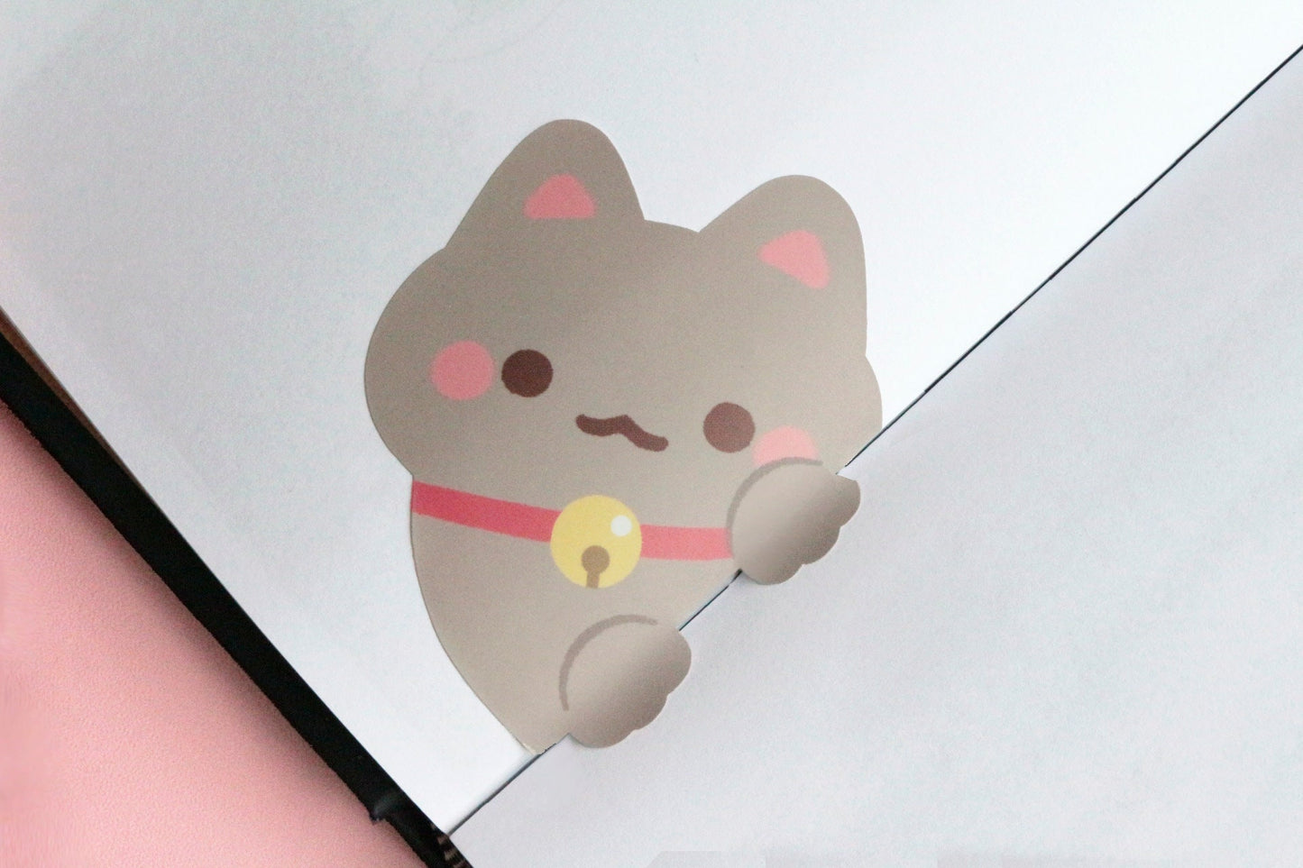 Black Hiding Kitty - Vinyl Sticker