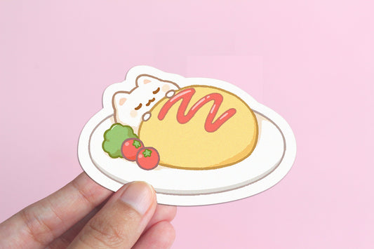 Omelette Bed Kitty - Vinyl Sticker