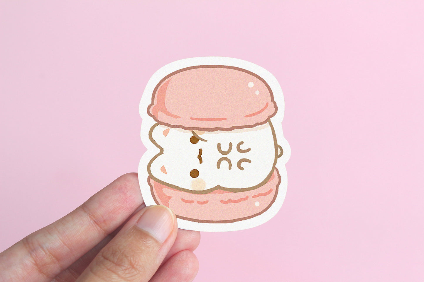 Pink Macaroon Kitty - Vinyl Sticker