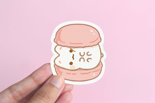 Pink Macaroon Kitty - Vinyl Sticker