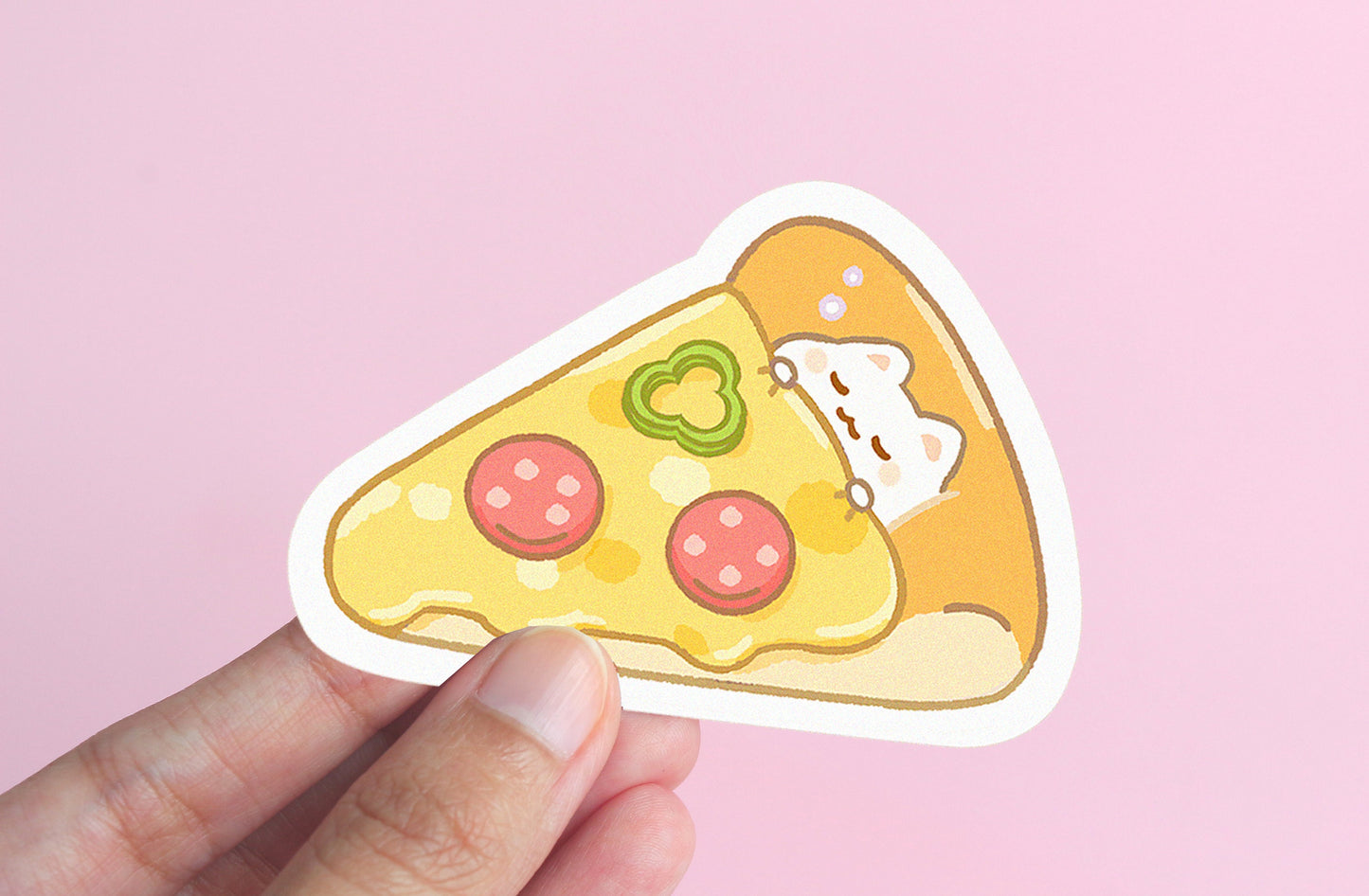 Pizza Bed Kitty - Vinyl Sticker