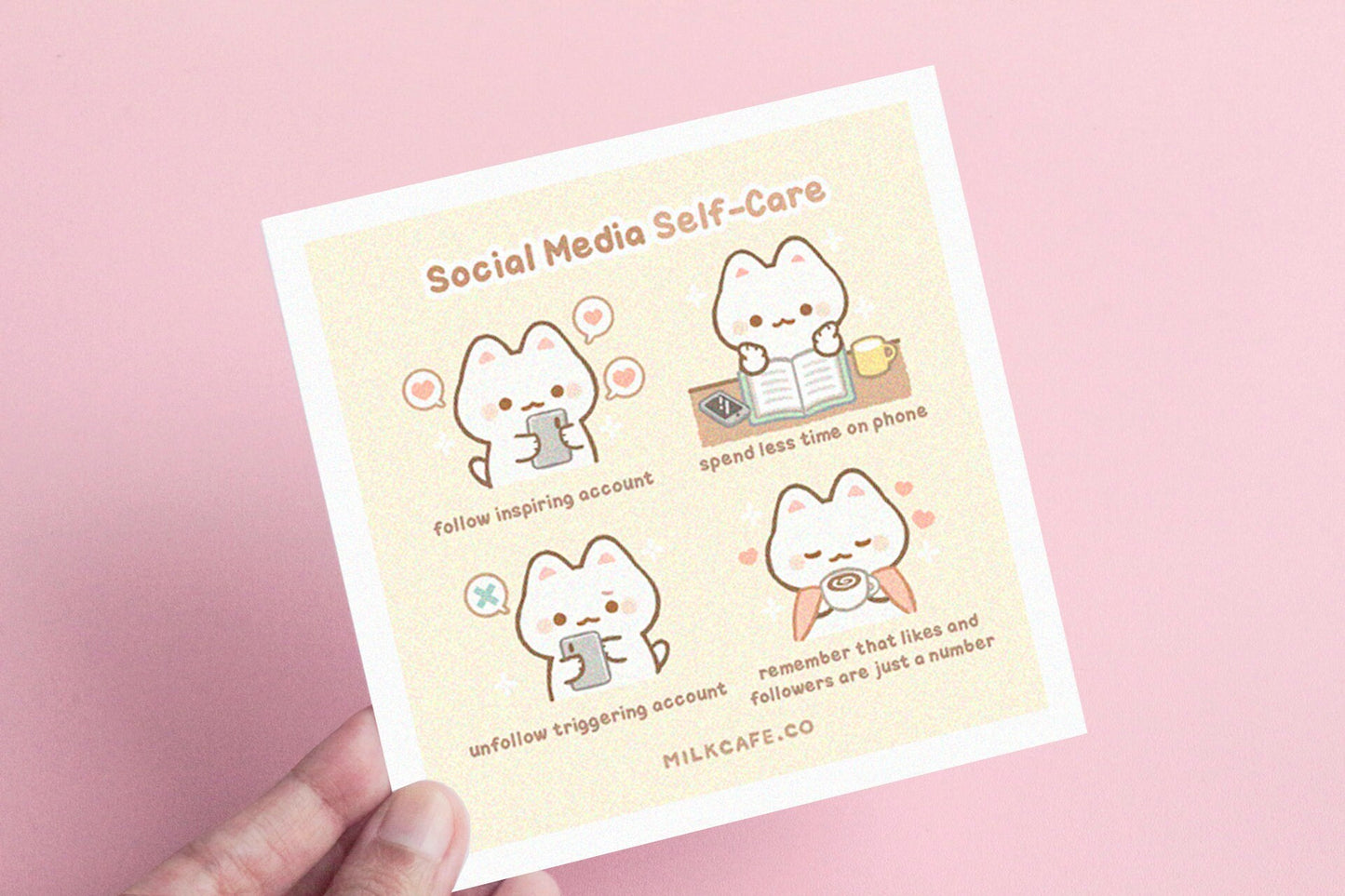 Social Media Self Care - Shimmer Art Print